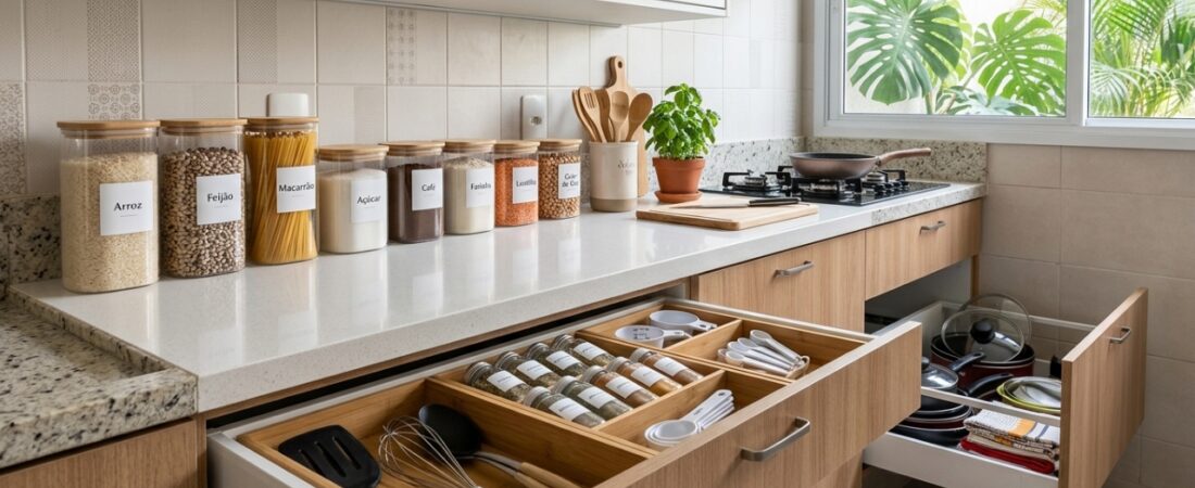 Como Organizar Uma Cozinha Pequena: 7 Produtos Que Fazem Diferença